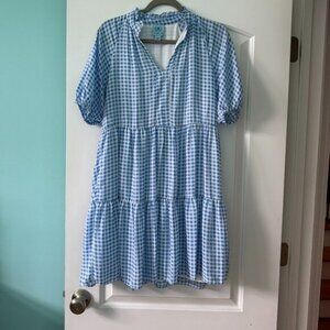 Cece Blue Gingham Dress